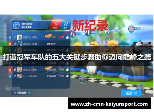 打造冠军车队的五大关键步骤助你迈向巅峰之路